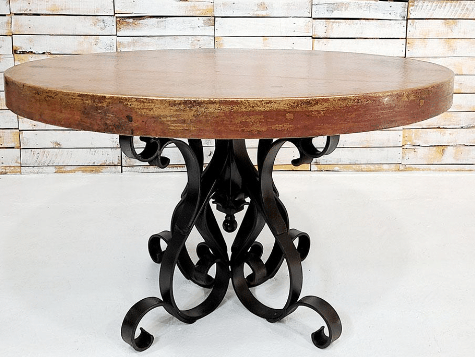 Luxury Hammer Copper Round Dining Table