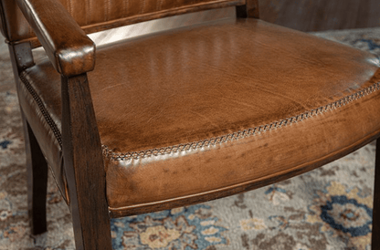 Leather Channel Back Chair