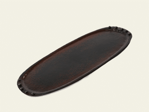 Ovala Tray with Hammered Finish